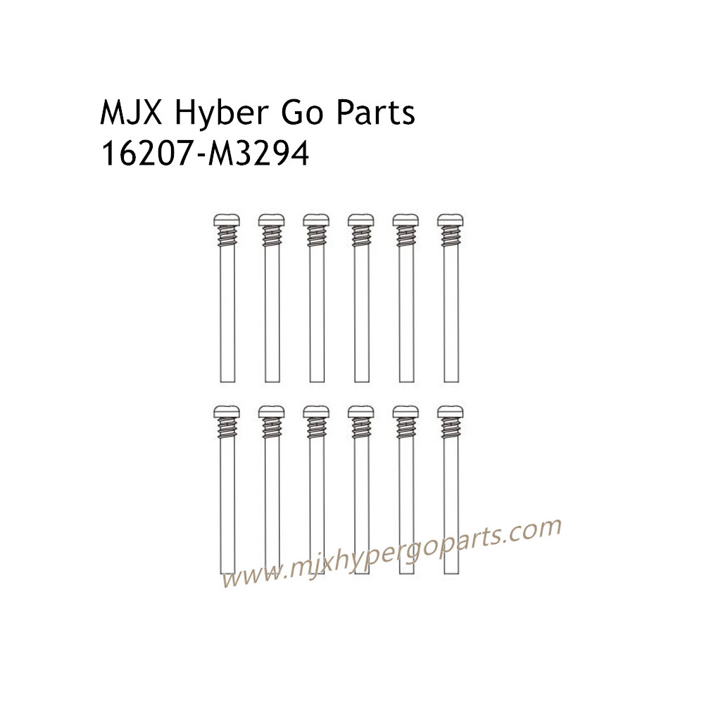 MJX Hyper Go 16207 High Speed Racing Car Parts Round Head Flat Tail Half Thread Screws M3294 MJX Hyper Go 16207 High Speed Racing Car Parts Round Head Flat Tail Half Thread Screws M3294