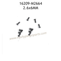 MJX Hyper Go 16209 Parts 2.6X6MM Round Head Flat Tail Screws M2664