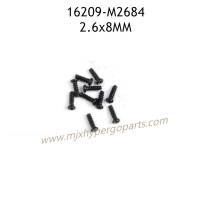 MJX Hyper Go 16209 Parts 2.6X8mm Round Head Flat Tail Screw M2684