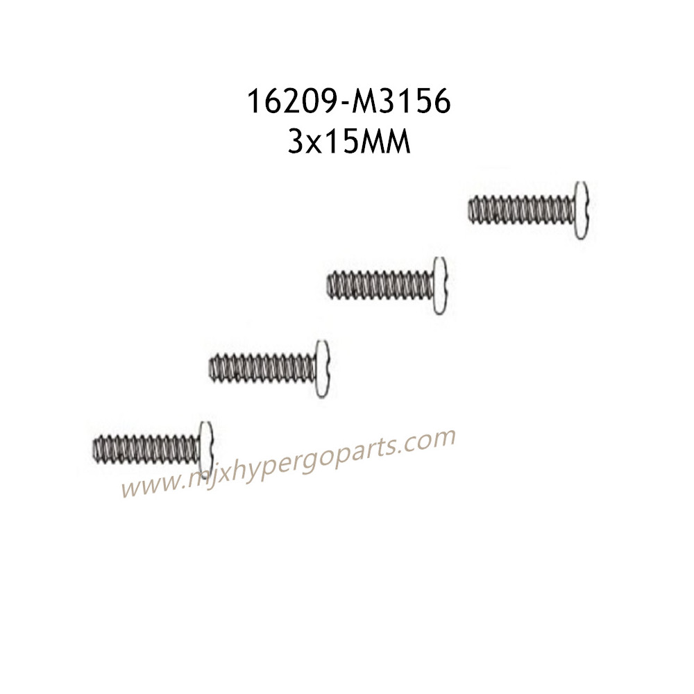 MJX Hyper Go 16209 Parts 3X15MM Screws M3156 MJX Hyper Go 16209 Parts 3X15MM Screws M3156