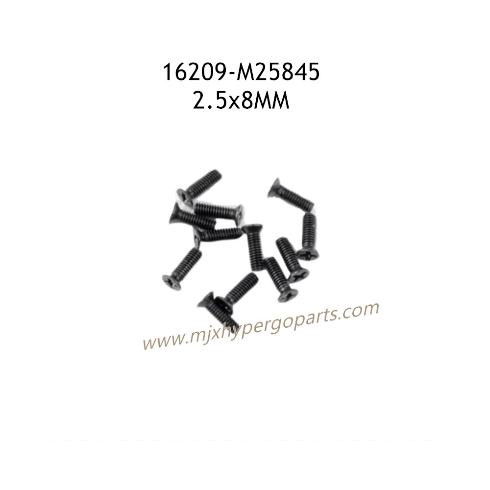MJX Hyper Go 16209 Parts Flat Head Screw 2.5X8MM M25845 MJX Hyper Go 16209 Parts Flat Head Screw 2.5X8MM M25845