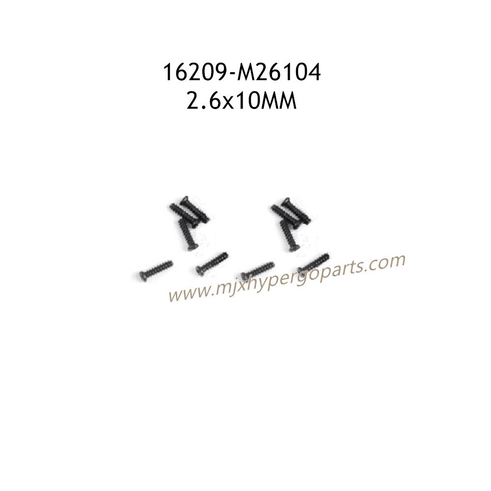 MJX Hyper Go 16209 Parts 2.6X10mm Round Head Flat Tail Screws M26104 MJX Hyper Go 16209 Parts 2.6X10mm Round Head Flat Tail Screws M26104