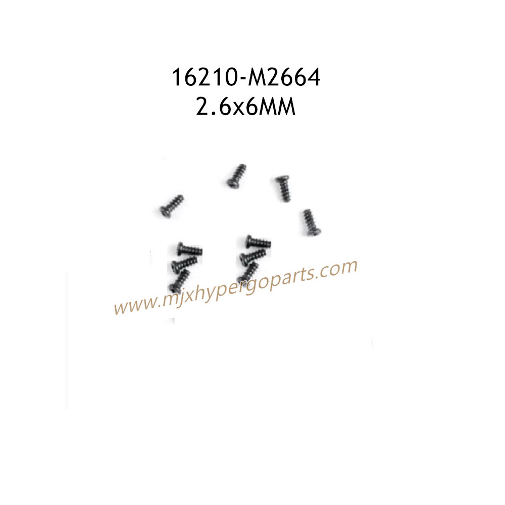 MJX Hyper Go 16210 Parts 2.6X6MM Round Head Flat Tail Screw M2664 MJX Hyper Go 16210 Parts 2.6X6MM Round Head Flat Tail Screw M2664