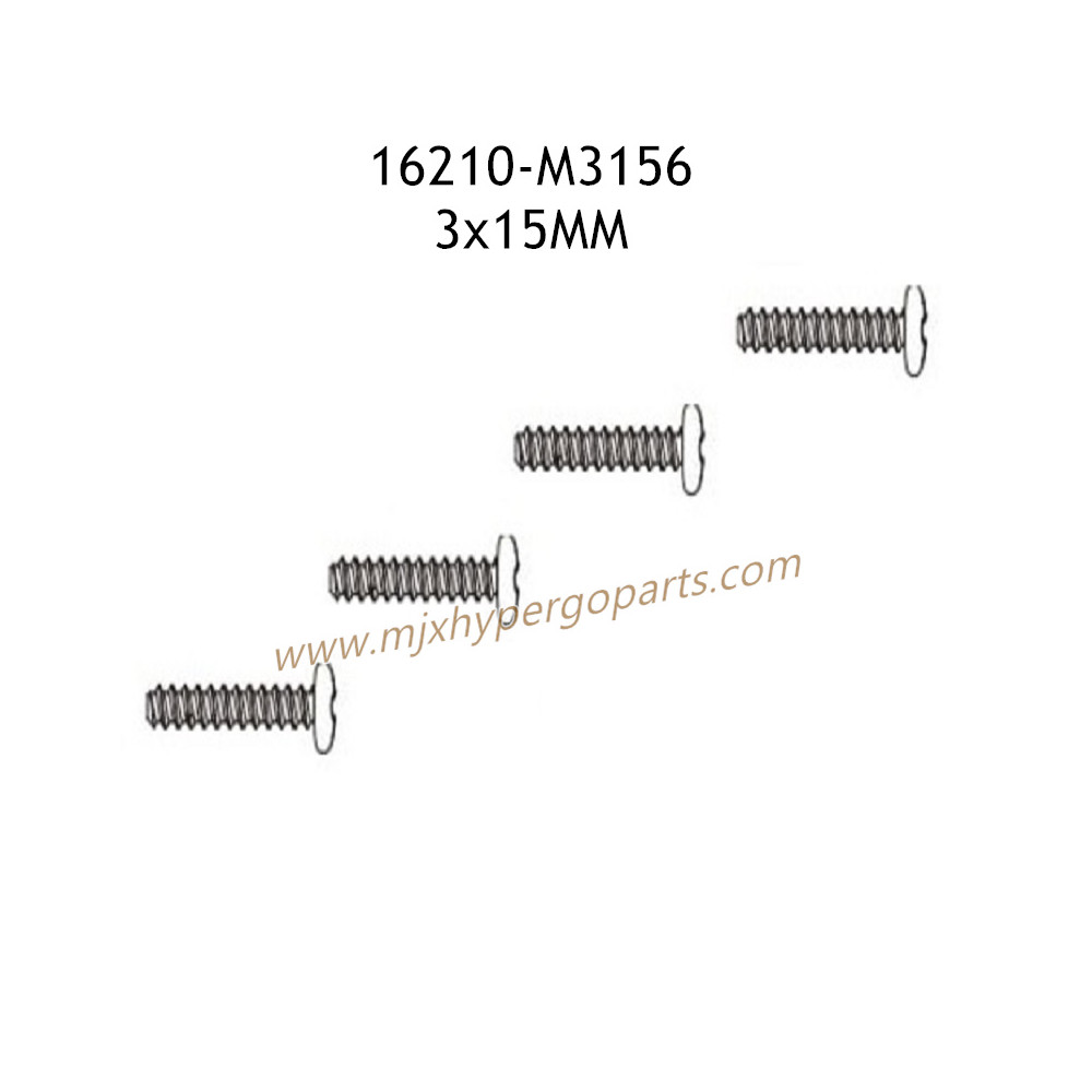 MJX Hyper Go 16210 Parts 3x15 MM Screws M3156 MJX Hyper Go 16210 Parts 3x15 MM Screws M3156