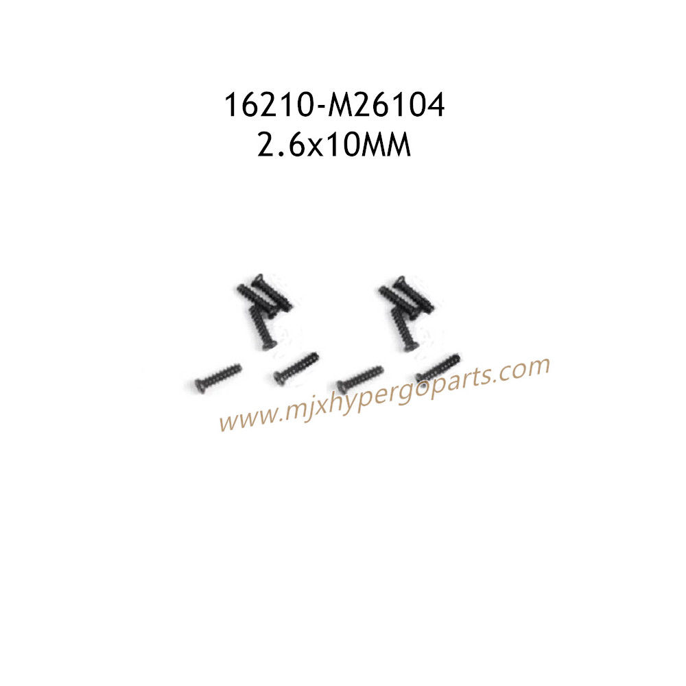 MJX Hyper Go 16210 Parts 2.6X10mm Round Head Flat Tail Screw M26104 MJX Hyper Go 16210 Parts 2.6X10mm Round Head Flat Tail Screw M26104