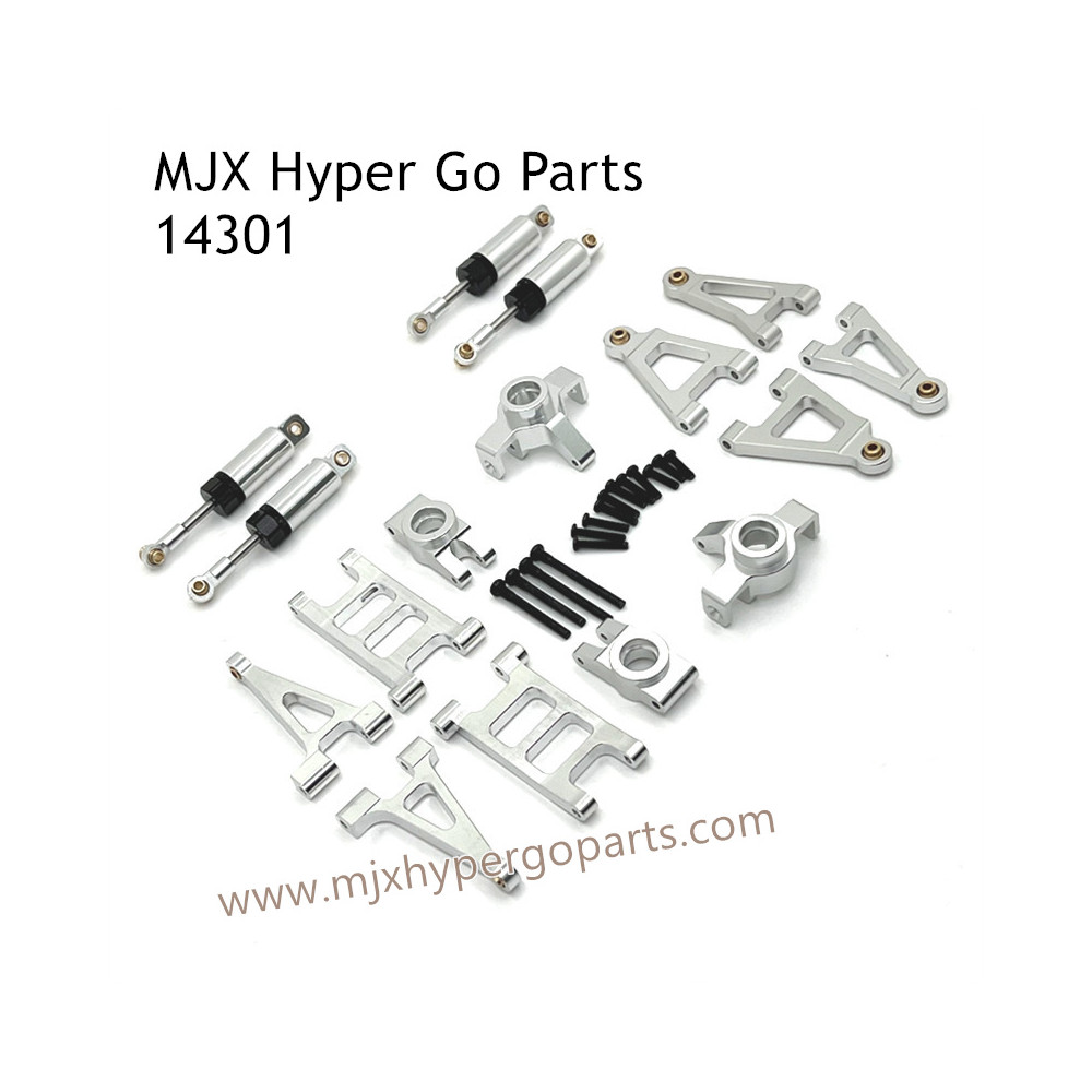 MJX Hyper Go 14301 RC Car Upgrade Parts Metal Parts list and Shock Silver MJX Hyper Go 14301 RC Car Upgrade Parts Metal Parts list and Shock Silver