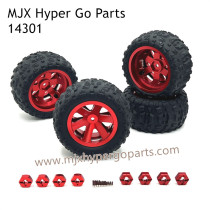 MJX Hyper Go 14301 Upgrade Parts Metal Wheel and Tires Red