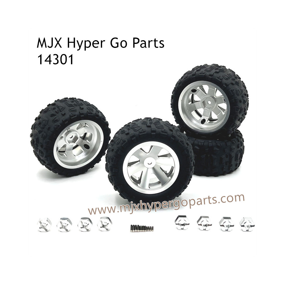 MJX Hyper Go 14301 Upgrade Parts Metal Wheel and Tires Silver MJX Hyper Go 14301 Upgrade Parts Metal Wheel and Tires Silver