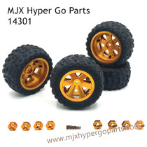 MJX Hyper Go 14301 Upgrade Parts Metal Wheel and Tires Gold