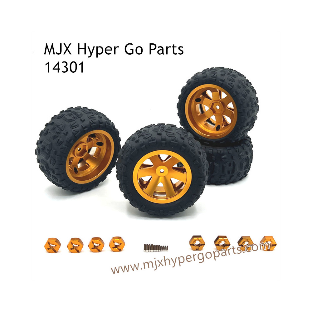 MJX Hyper Go 14301 Upgrade Parts Metal Wheel and Tires Gold MJX Hyper Go 14301 Upgrade Parts Metal Wheel and Tires Gold