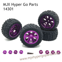 MJX Hyper Go 14301 Upgrade Parts Metal Wheel and Tires Purple