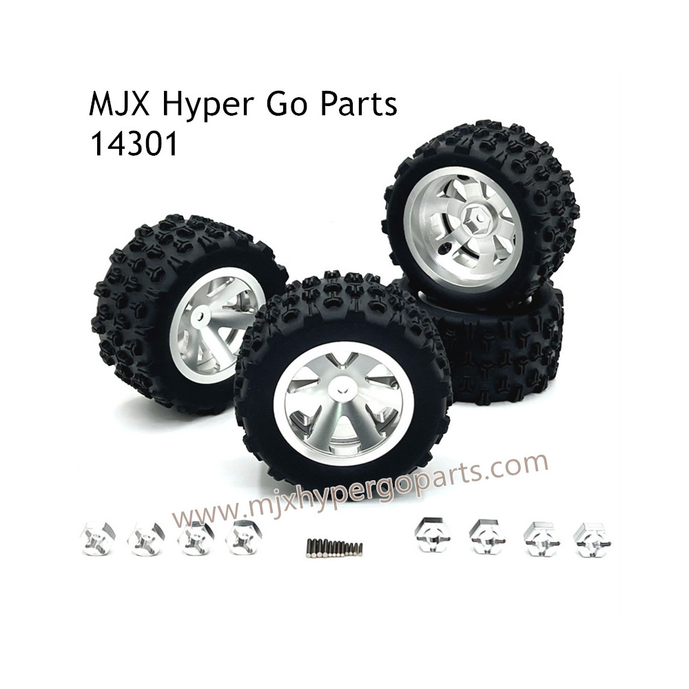 MJX Hyper Go 14301 Upgrade Parts Metal Wheel and Big Tires Silver MJX Hyper Go 14301 Upgrade Parts Metal Wheel and Big Tires Silver