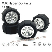 MJX Hyper Go 14301 Upgrade Parts Metal Wheel and Sand Tires Silver