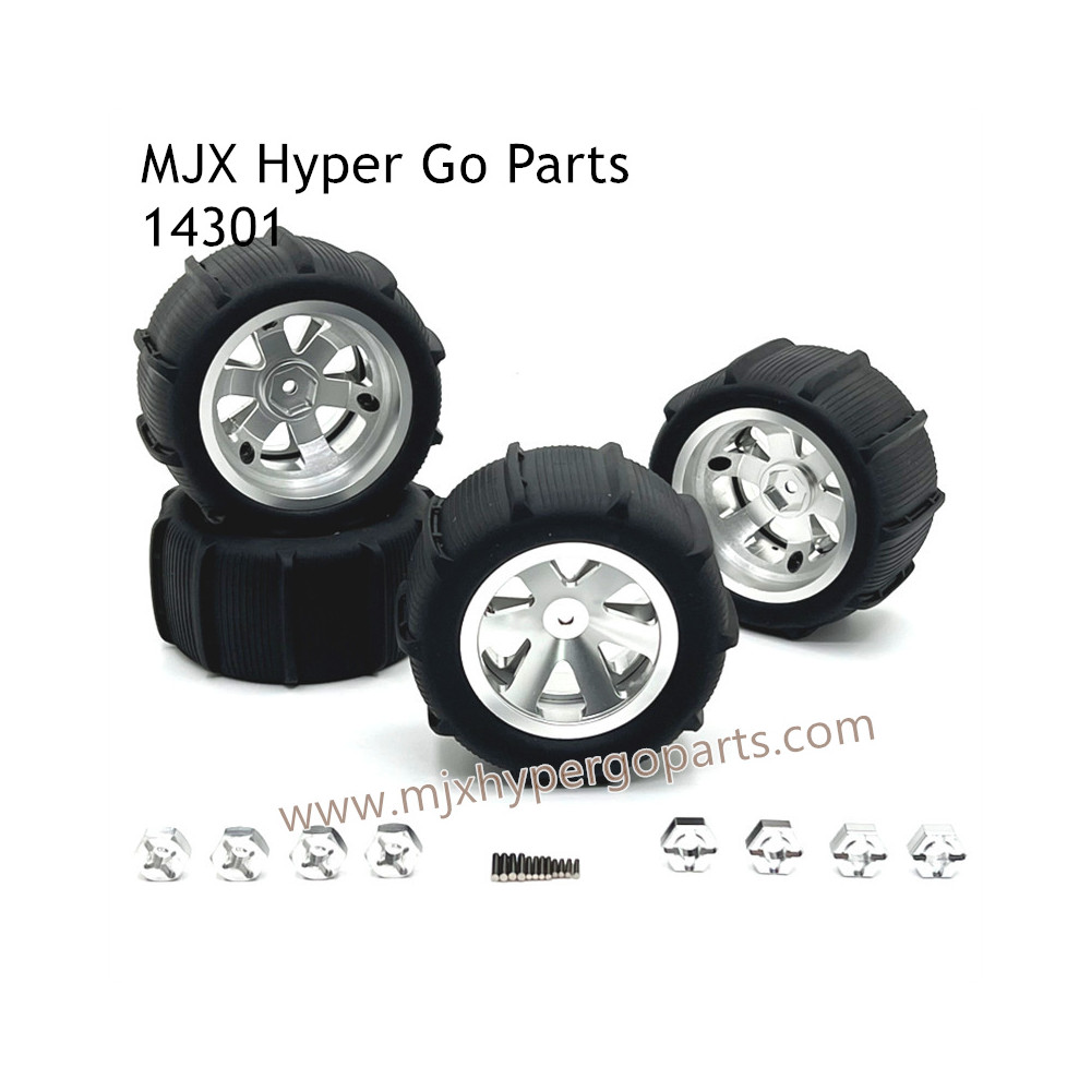 MJX Hyper Go 14301 Upgrade Parts Metal Wheel and Sand Tires Silver MJX Hyper Go 14301 Upgrade Parts Metal Wheel and Sand Tires Silver