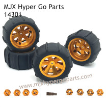 MJX Hyper Go 14301 Upgrade Parts Metal Wheel and Sand Tires Gold
