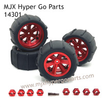 MJX Hyper Go 14301 Upgrade Parts Metal Wheel and Sand Tires Red