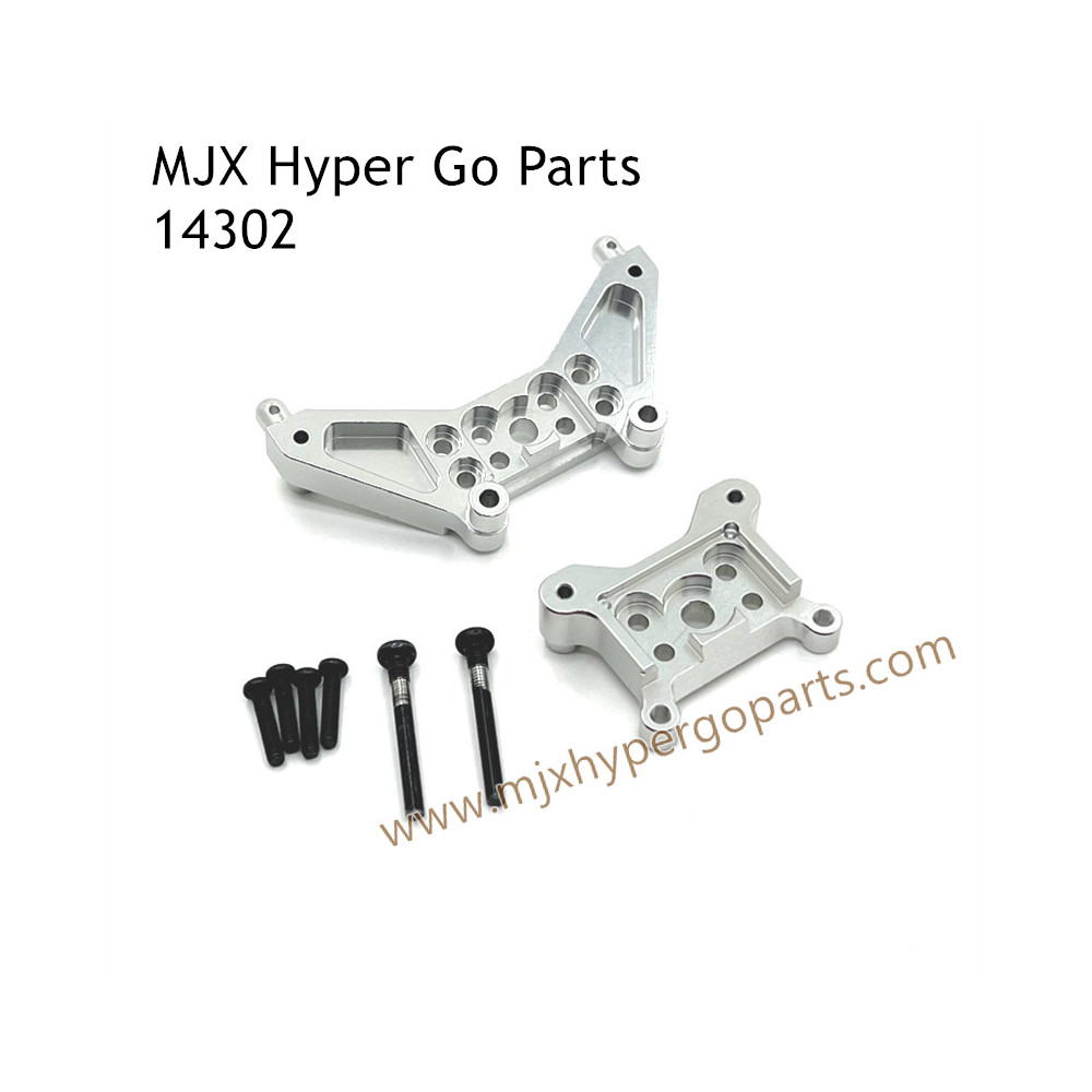 MJX Hyper Go 14302 RC Upgrade Parts Metal Front and Rear Shock Plate Silver