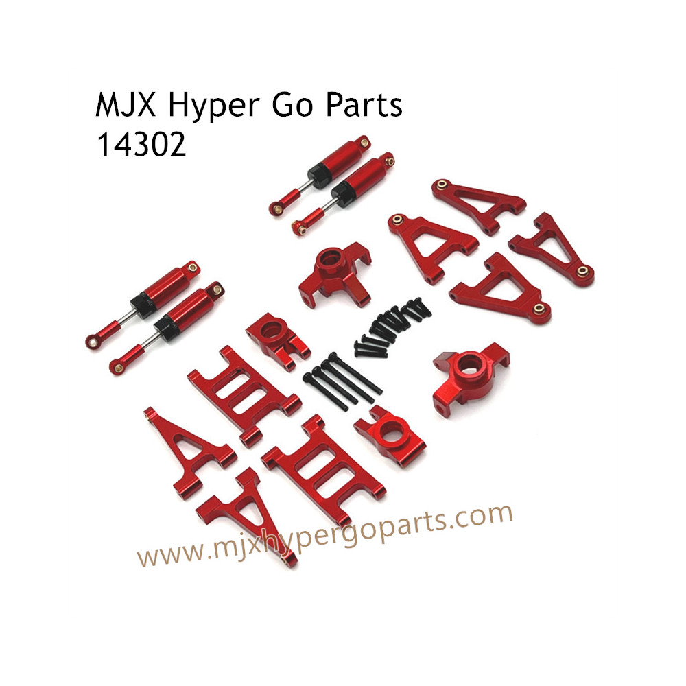 MJX Hyper Go 14302 RC Upgrade Parts Metal Parts List and Shock Red MJX Hyper Go 14302 RC Upgrade Parts Metal Parts List and Shock Red