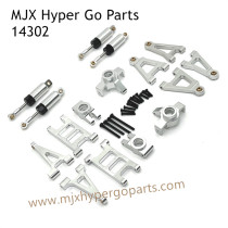 MJX Hyper Go 14302 RC Upgrade Parts Metal Parts List and Shock Silver