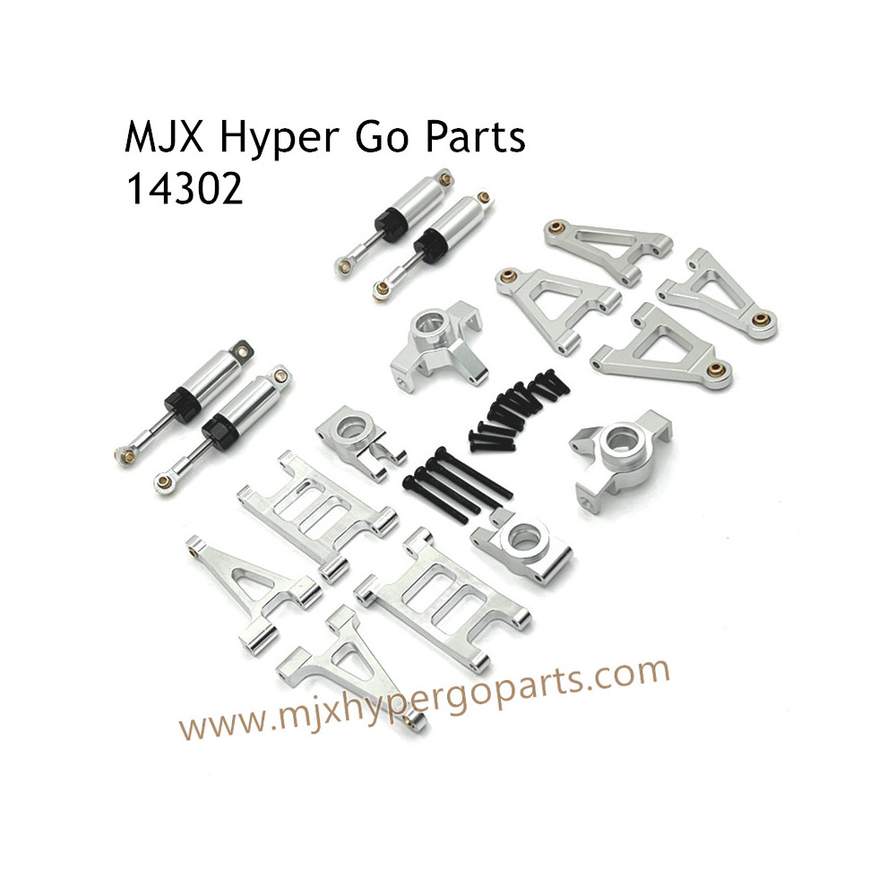 MJX Hyper Go 14302 RC Upgrade Parts Metal Parts List and Shock Silver MJX Hyper Go 14302 RC Upgrade Parts Metal Parts List and Shock Silver
