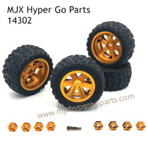 MJX Hyper Go 14302 Upgrade Parts Metal Wheel and Tires Gold