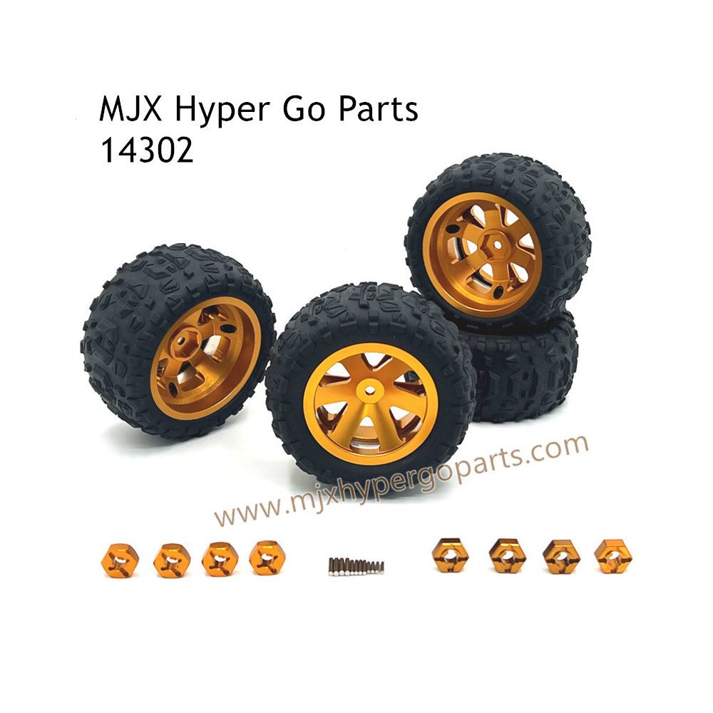 MJX Hyper Go 14302 Upgrade Parts Metal Wheel and Tires Gold MJX Hyper Go 14302 Upgrade Parts Metal Wheel and Tires Gold