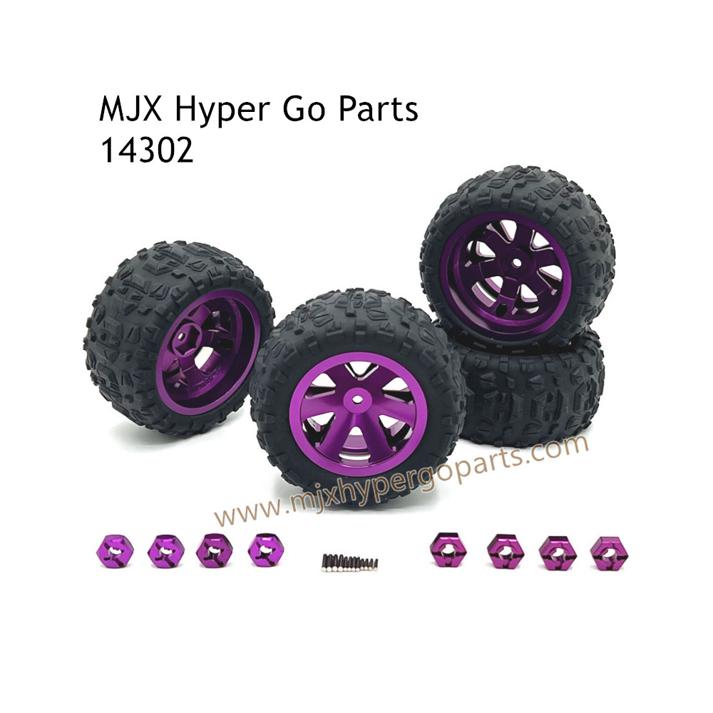 MJX Hyper Go 14302 Upgrade Parts Metal Wheel and Tires Purple
