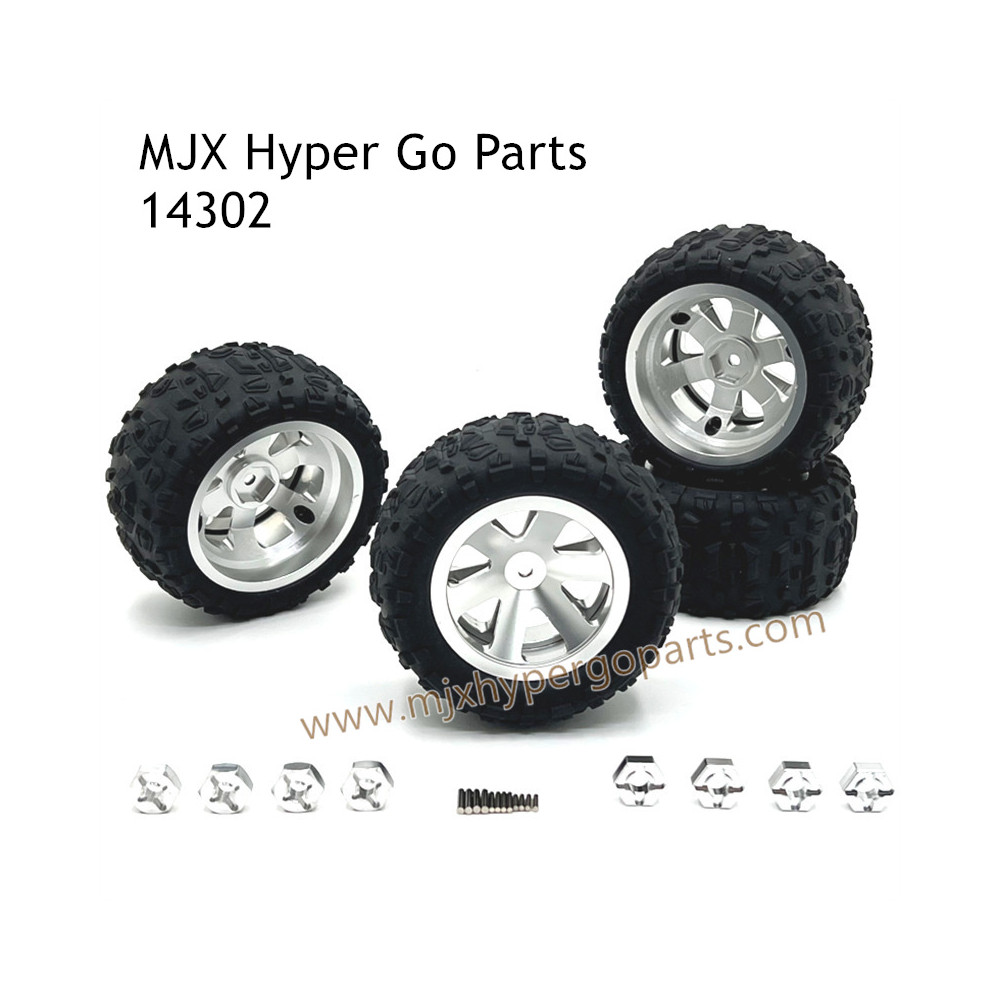 MJX Hyper Go 14302 Upgrade Parts Metal Wheel and Tires Silver MJX Hyper Go 14302 Upgrade Parts Metal Wheel and Tires Silver