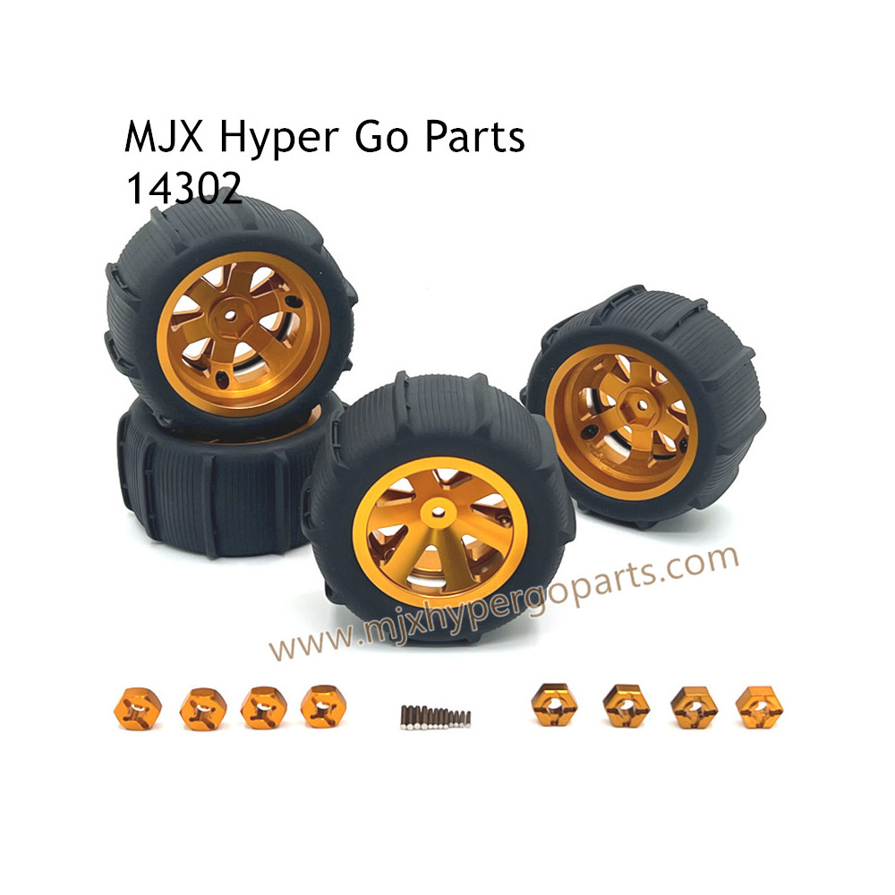 MJX Hyper Go 14302 Upgrade Parts Metal Wheel and Sand Tires Gold MJX Hyper Go 14302 Upgrade Parts Metal Wheel and Sand Tires Gold
