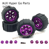 MJX Hyper Go 14302 Upgrade Parts Metal Wheel and Sand Tires Purple