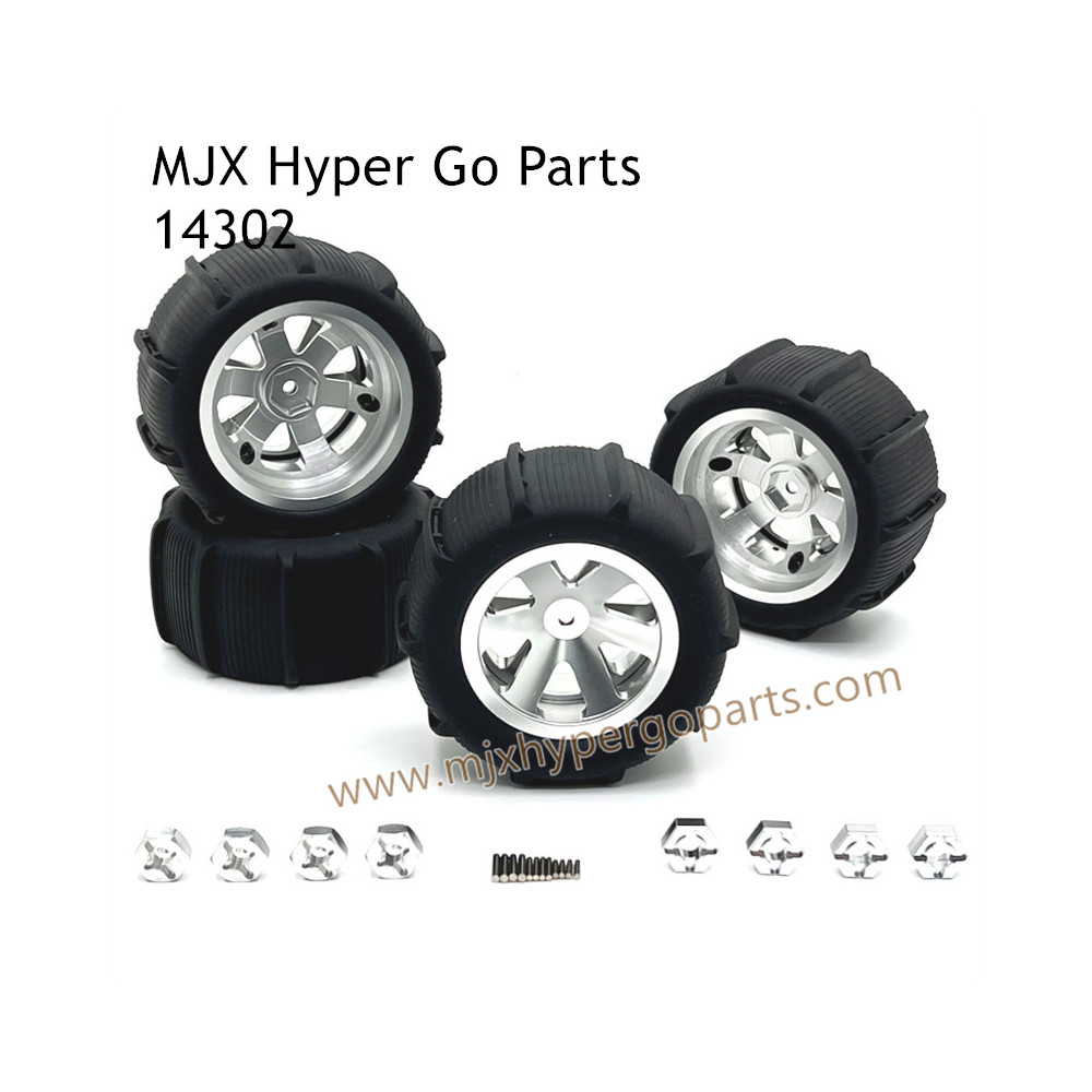 MJX Hyper Go 14302 Upgrade Parts Metal Wheel and Sand Tires Silver MJX Hyper Go 14302 Upgrade Parts Metal Wheel and Sand Tires Silver