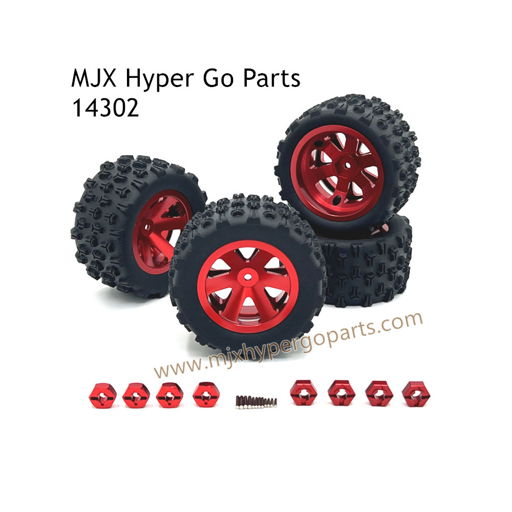 MJX Hyper Go 14302 Upgrade Parts Metal Wheel and Big Tires Red