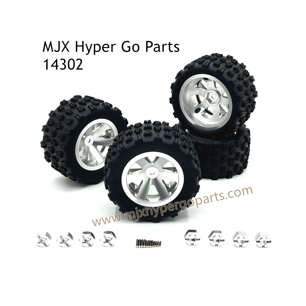 MJX Hyper Go 14302 Upgrade Parts Metal Wheel and Big Tires Silver MJX Hyper Go 14302 Upgrade Parts Metal Wheel and Big Tires Silver