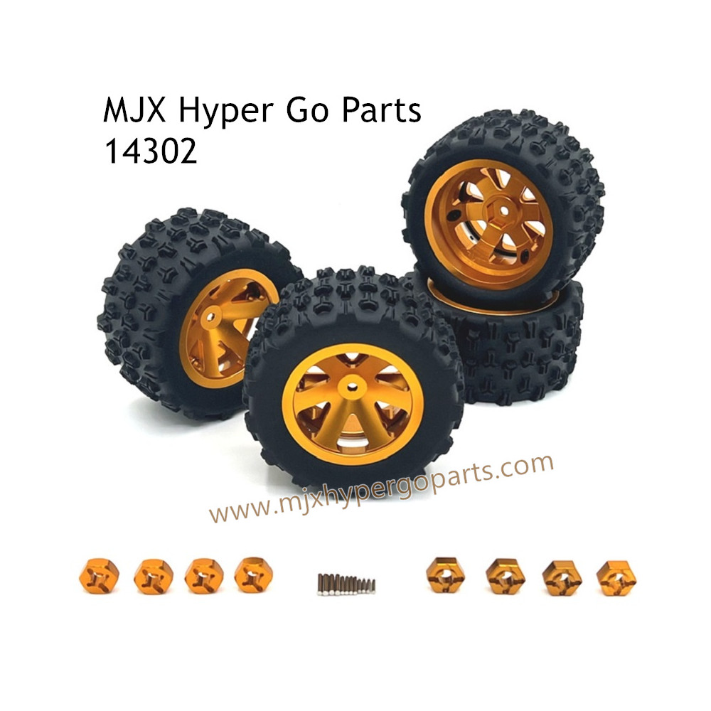 MJX Hyper Go 14302 Upgrade Parts Metal Wheel and Big Tires Yellow MJX Hyper Go 14302 Upgrade Parts Metal Wheel and Big Tires Yellow