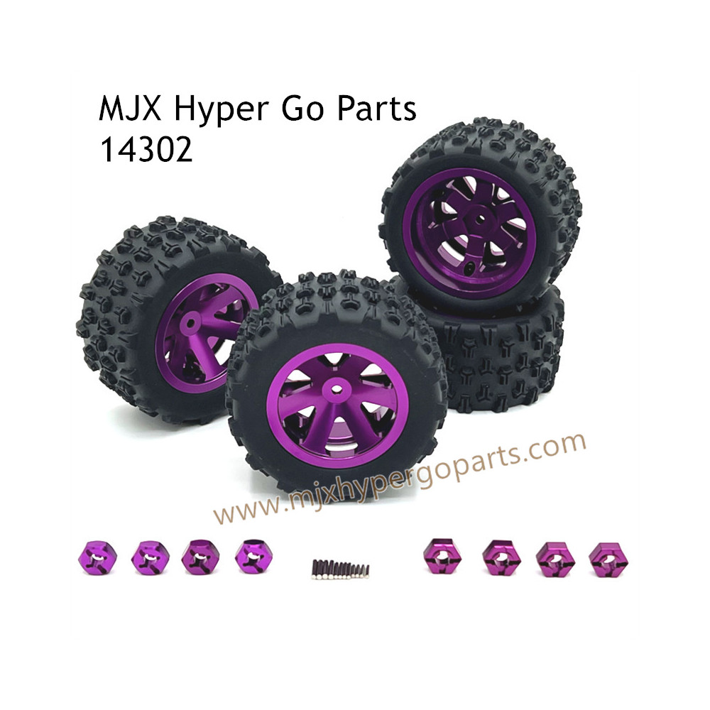 MJX Hyper Go 14302 Upgrade Parts Metal Wheel and Big Tires Purple MJX Hyper Go 14302 Upgrade Parts Metal Wheel and Big Tires Purple