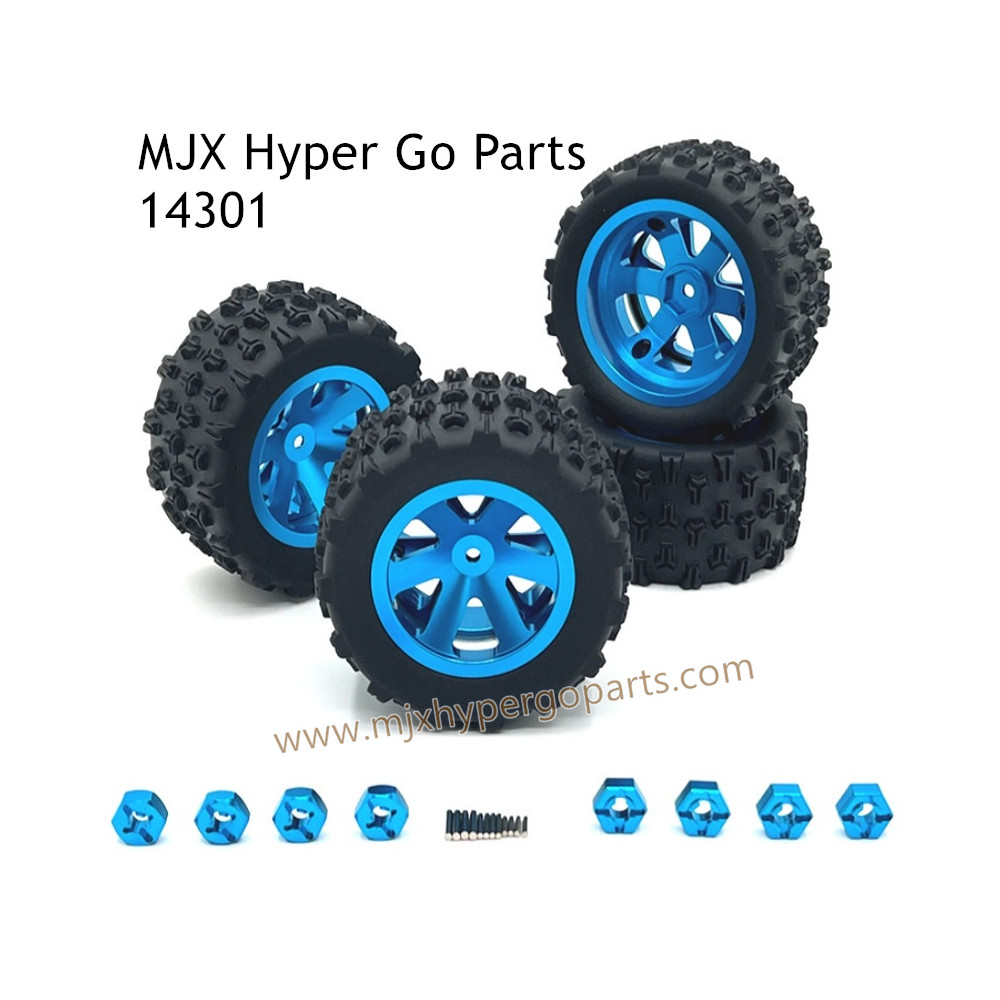 MJX Hyper Go 14301 Upgrade Parts Metal Wheel and Big Tires Blue MJX Hyper Go 14301 Upgrade Parts Metal Wheel and Big Tires Blue