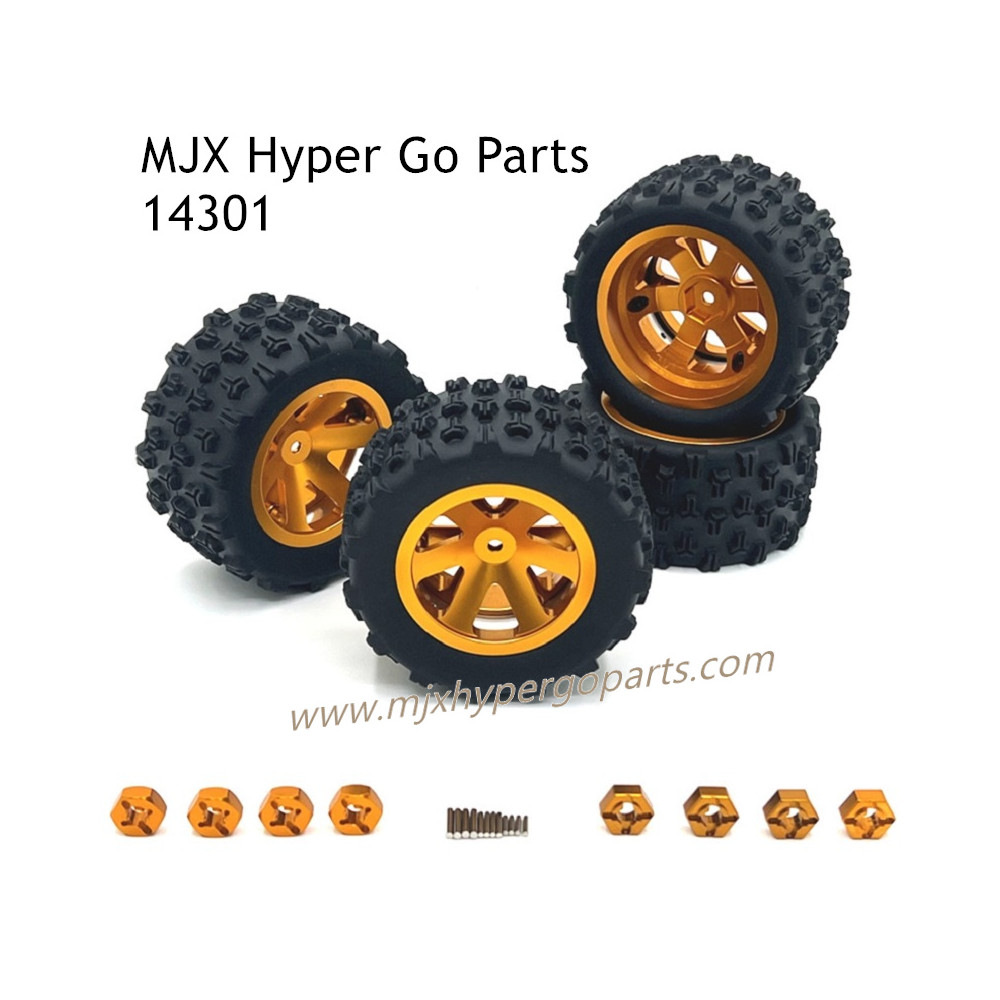 MJX Hyper Go 14301 Upgrade Parts Metal Wheel and Big Tires Gold MJX Hyper Go 14301 Upgrade Parts Metal Wheel and Big Tires Gold