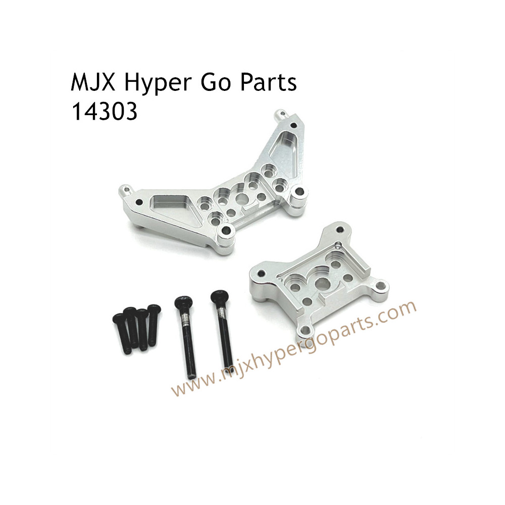 MJX Hyper Go 14303 RC Car Upgrade Parts Metal Front and Rear Shock Plate Silver MJX Hyper Go 14303 RC Car Upgrade Parts Metal Front and Rear Shock Plate Silver