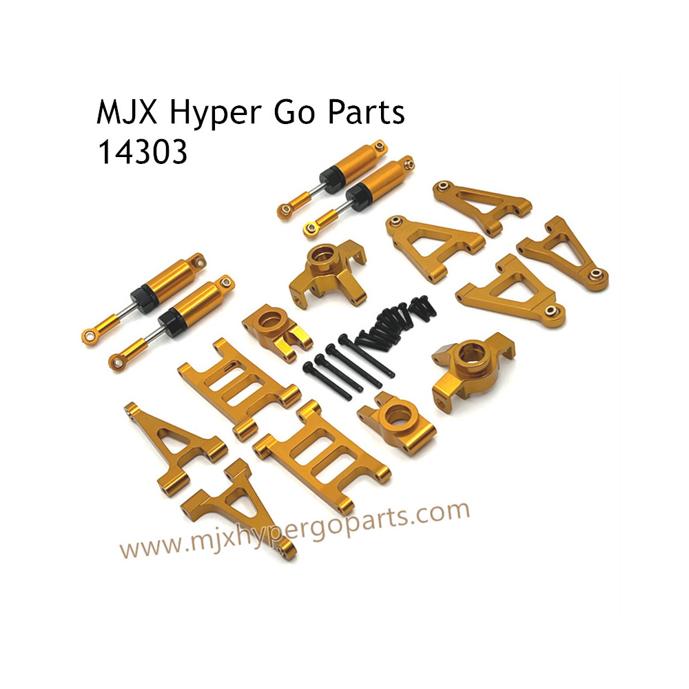 MJX Hyper Go 14303 RC Car Upgrade Parts Metal Parts List and Shock Gold MJX Hyper Go 14303 RC Car Upgrade Parts Metal Parts List and Shock Gold