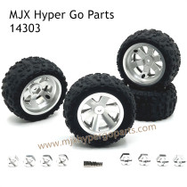 MJX Hyper Go 14303 Upgrade Parts Metal Wheel and Tires Silver
