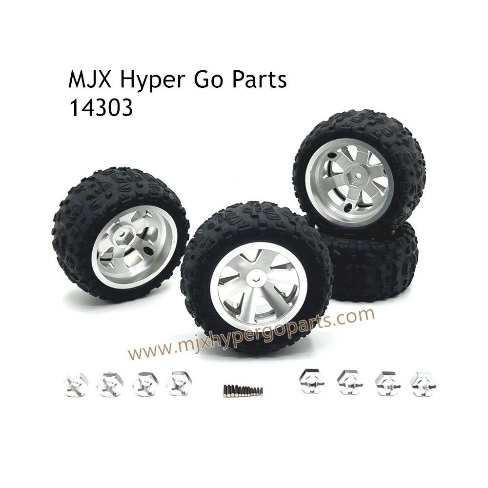 MJX Hyper Go 14303 Upgrade Parts Metal Wheel and Tires Silver
