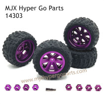 MJX Hyper Go 14303 Upgrade Parts Metal Wheel and Tires Purple