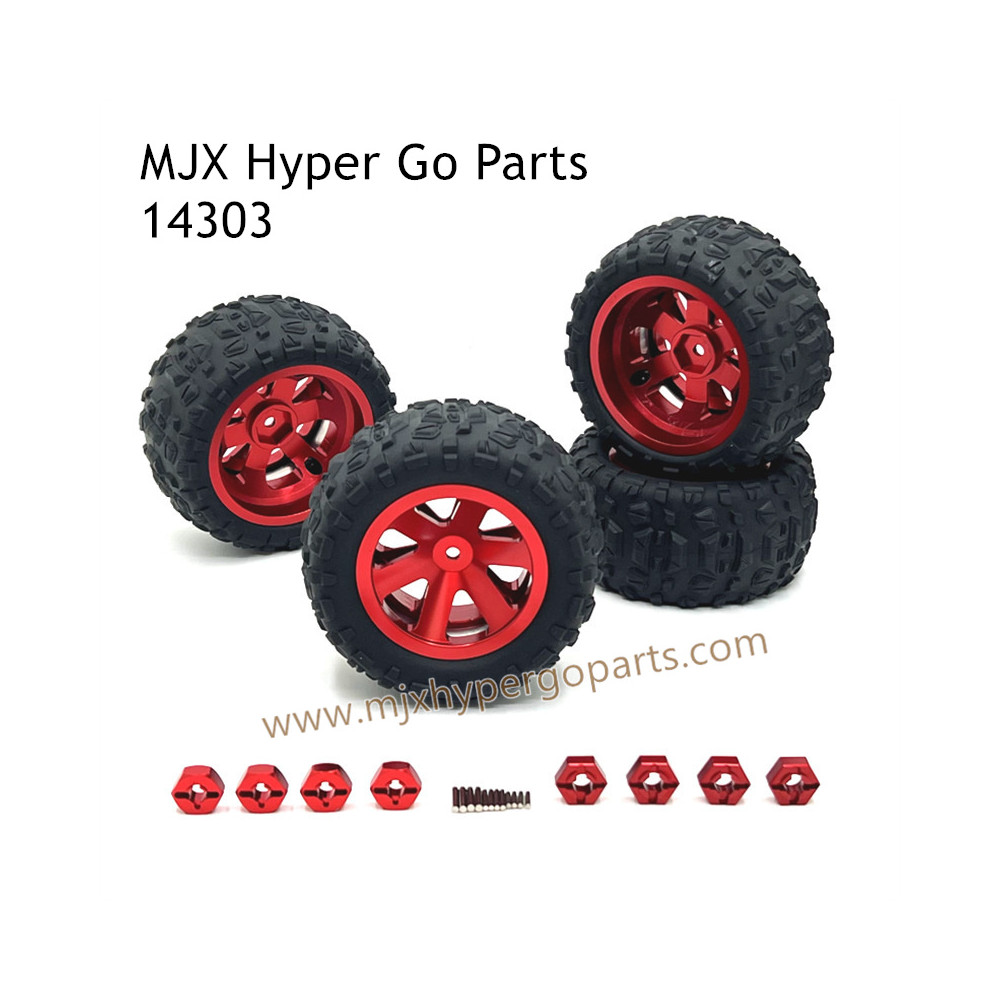 MJX Hyper Go 14303 Upgrade Parts Metal Wheel and Tires Red MJX Hyper Go 14303 Upgrade Parts Metal Wheel and Tires Red