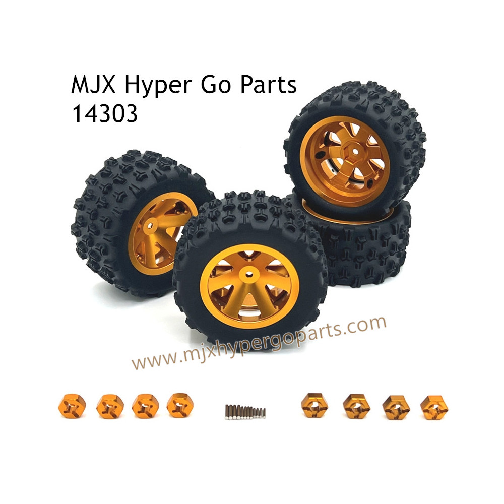 MJX Hyper Go 14303 Upgrade Parts Metal Wheel and Big Tires Gold MJX Hyper Go 14303 Upgrade Parts Metal Wheel and Big Tires Gold
