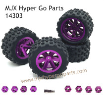 MJX Hyper Go 14303 Upgrade Parts Metal Wheel and Big Tires Purple