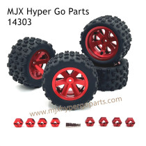 MJX Hyper Go 14303 Upgrade Parts Metal Wheel and Big Tires Red