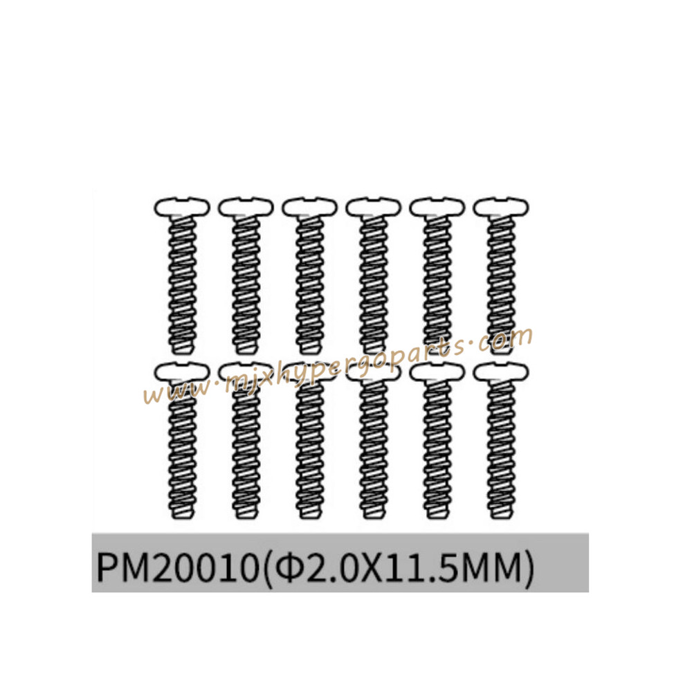 MJX Hyper Go 20208 Parts 2.0x11.5mm Screws PM20010 MJX Hyper Go 20208 Parts 2.0x11.5mm Screws PM20010
