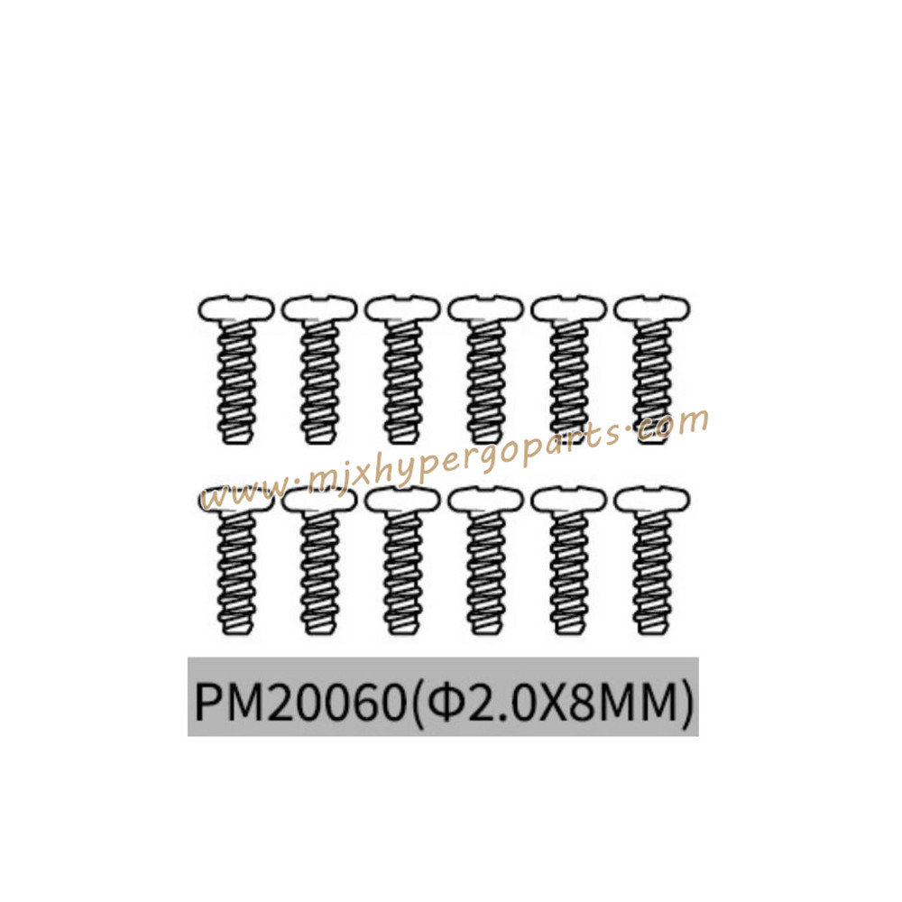 MJX Hyper Go 20208 Parts 2.0X8MM Screws PM20060 MJX Hyper Go 20208 Parts 2.0X8MM Screws PM20060