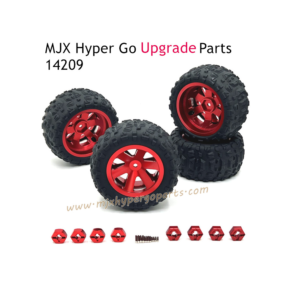MJX Hyper Go 14209 Upgrade Parts Metal Wheel with Tire red MJX Hyper Go 14209 Upgrade Parts Metal Wheel with Tire red