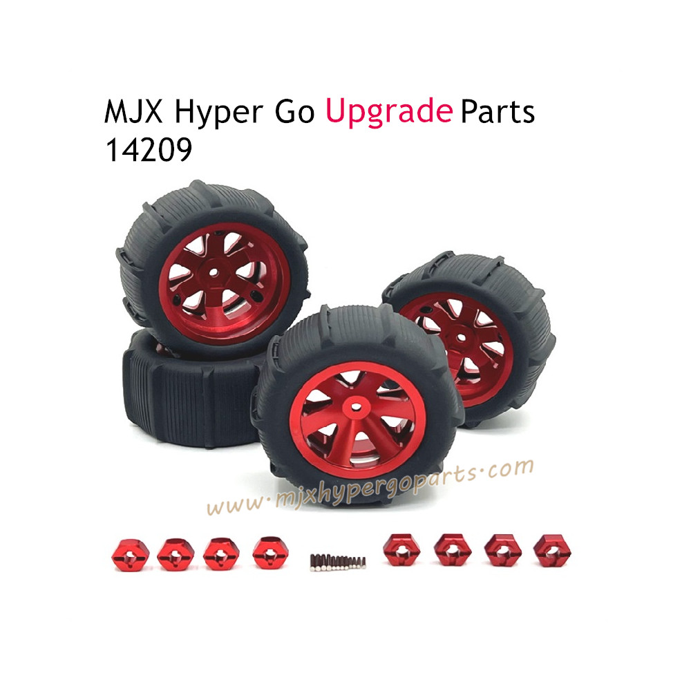 MJX Hyper Go 14209 Upgrade Parts Metal Wheel with Tire red MJX Hyper Go 14209 Upgrade Parts Metal Wheel with Tire red